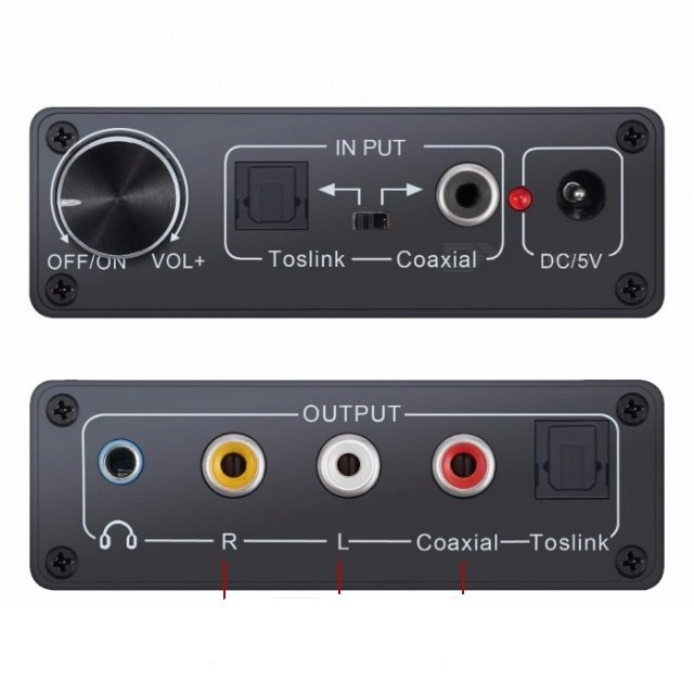 Conversor de Áudio Digital para Analógico com Controle de Volume RCA P2 e Toslink – EL201CV - Imagem 2