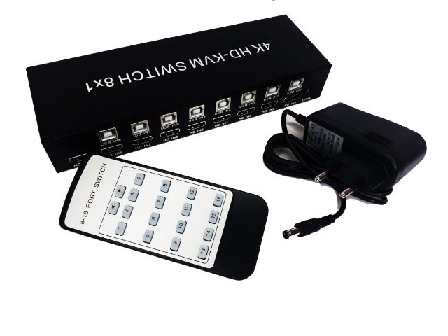 Chaveador KVM 8 portas HDMI 4K + cabos USB - EL308 - Imagem 2