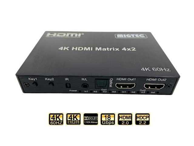 Matrix 2.0 HDMI 4x2 uhd 4k2k 1080p 3D - HDMX4X2-N2.0 - Imagem 4